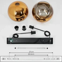 hofstein Suspension Verre 25 cm Koyoto Or, Clair, 2 lumières