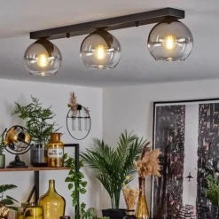 Suspension Verre Fumé-hofstein Suspension Verre 15 cm Koyoto Chrome, Clair, Fumé, 3 lumières