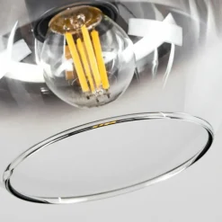 Suspension Verre Fumé-hofstein Suspension Verre 15 cm Koyoto Chrome, Clair, Fumé, 3 lumières