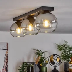 Suspension Verre Fumé-hofstein Suspension Verre 15 cm Koyoto Clair, Fumé, 3 lumières