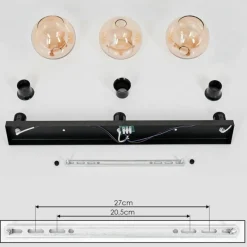 hofstein Suspension Verre 15 cm Koyoto Ambre, 3 lumières