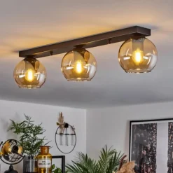 hofstein Suspension Verre 15 cm Koyoto Ambre, 3 lumières