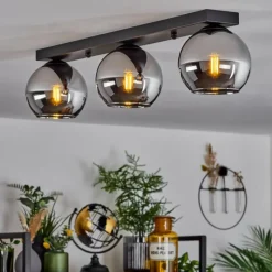 Suspension Verre Fumé-hofstein Suspension Verre 15 cm Koyoto Chrome, Fumé, 3 lumières