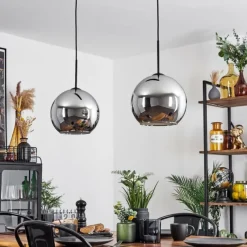 Suspension Verre Fumé-hofstein Suspension Verre 25 cm Koyoto Chrome, Fumé, 2 lumières