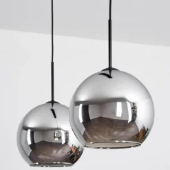 Suspension Verre Fumé-hofstein Suspension Verre 25 cm Koyoto Chrome, Fumé, 2 lumières