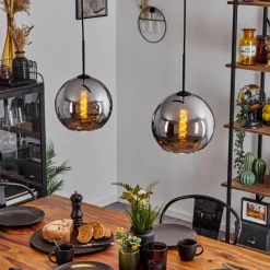 Suspension Verre Fumé-hofstein Suspension Verre 25 cm Koyoto Chrome, Fumé, 2 lumières