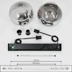 Suspension Verre Fumé-hofstein Suspension Verre 25 cm Koyoto Clair, Fumé, 2 lumières