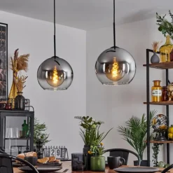 Suspension Verre Fumé-hofstein Suspension Verre 25 cm Koyoto Clair, Fumé, 2 lumières