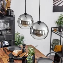 Suspension Verre Fumé-hofstein Suspension Verre 25 cm Koyoto Clair, Fumé, 2 lumières