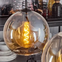 hofstein Suspension Verre 25 cm Koyoto Ambre, 2 lumières