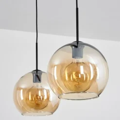 hofstein Suspension Verre 25 cm Koyoto Ambre, 2 lumières