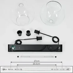 hofstein Suspension Verre 30 cm Koyoto Clair, 2 lumières