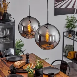 Suspension Verre Fumé-hofstein Suspension Verre 30 cm Koyoto Chrome, Fumé, 2 lumières