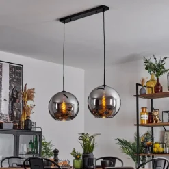 Suspension Verre Fumé-hofstein Suspension Verre 30 cm Koyoto Chrome, Fumé, 2 lumières