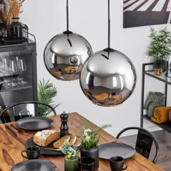 Suspension Verre Fumé-hofstein Suspension Verre 30 cm Koyoto Chrome, Fumé, 2 lumières