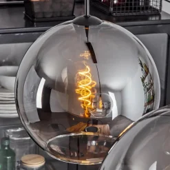 Suspension Verre Fumé-hofstein Suspension Verre 30 cm Koyoto Clair, Fumé, 2 lumières