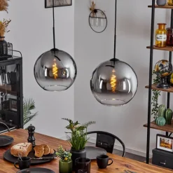 Suspension Verre Fumé-hofstein Suspension Verre 30 cm Koyoto Clair, Fumé, 2 lumières