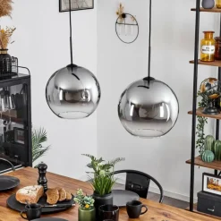 Suspension Verre Fumé-hofstein Suspension Verre 30 cm Koyoto Clair, Fumé, 2 lumières