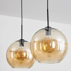 hofstein Suspension Verre 30 cm Koyoto Ambre, 2 lumières