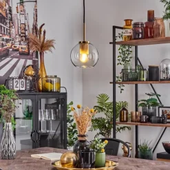 hofstein Suspension Verre 15 cm Koyoto Or, 1 lumière