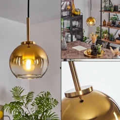 hofstein Suspension Verre 15 cm Koyoto Or, Noir, 1 lumière