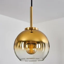 hofstein Suspension Verre 15 cm Koyoto Or, Noir, 1 lumière