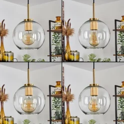 hofstein Suspension Verre 20 cm Koyoto Or, Noir, 1 lumière