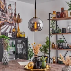 hofstein Suspension Verre 20 cm Koyoto Or, Noir, 1 lumière