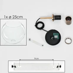 hofstein Suspension Verre 25 cm Koyoto Vieux laiton, 1 lumière