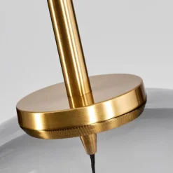 Lampes Dorées-hofstein Suspension Verre 25 cm Koyoto Or, Noir, 1 lumière