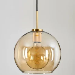 hofstein Suspension Verre 25 cm Koyoto Or, Noir, 1 lumière