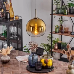 hofstein Suspension Verre 25 cm Koyoto Vieux laiton, 1 lumière