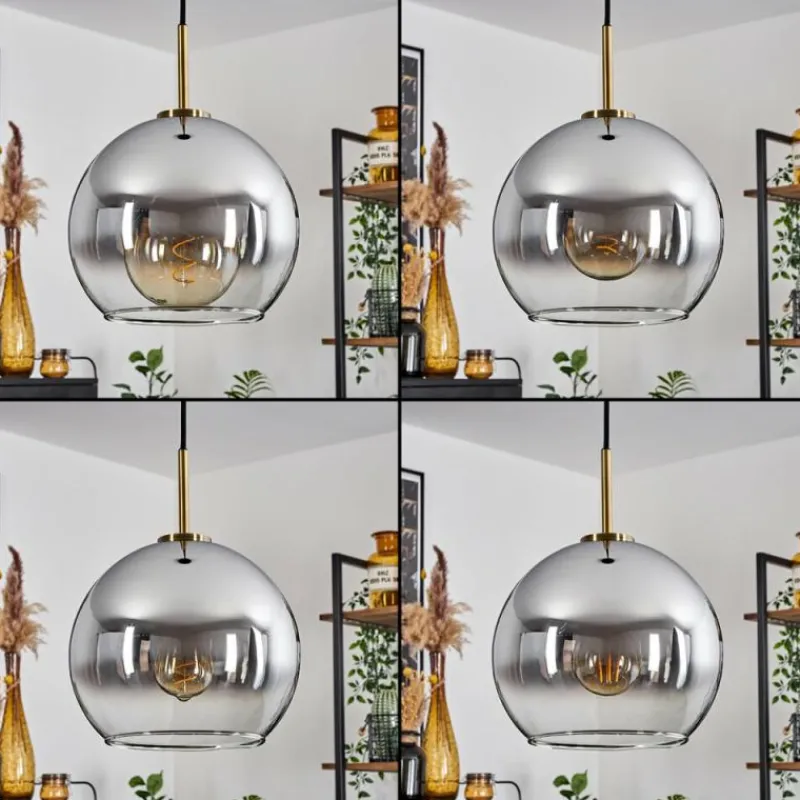 Suspension Verre Fumé-hofstein Suspension Verre 25 cm Koyoto Vieux laiton, 1 lumière