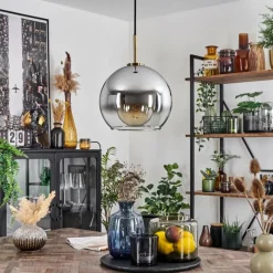 Suspension Verre Fumé-hofstein Suspension Verre 25 cm Koyoto Vieux laiton, 1 lumière