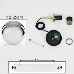 Suspension Verre Fumé-hofstein Suspension Verre 25 cm Koyoto Vieux laiton, 1 lumière