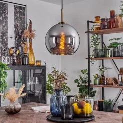 Suspension Verre Fumé-hofstein Suspension Verre 25 cm Koyoto Vieux laiton, 1 lumière