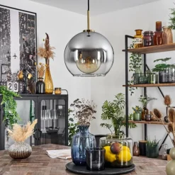 Suspension Verre Fumé-hofstein Suspension Verre 25 cm Koyoto Vieux laiton, 1 lumière