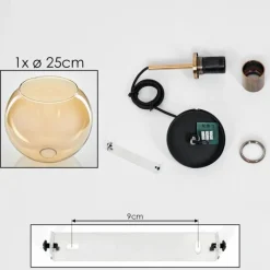 hofstein Suspension Verre 25 cm Koyoto Vieux laiton, 1 lumière