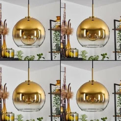 hofstein Suspension Verre 25 cm Koyoto Or, Noir, 1 lumière