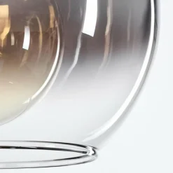 Lampes Dorées-hofstein Suspension Verre 25 cm Koyoto Or, Noir, 1 lumière