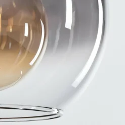 Lampes Dorées-hofstein Suspension Verre 25 cm Koyoto Or, Noir, 1 lumière