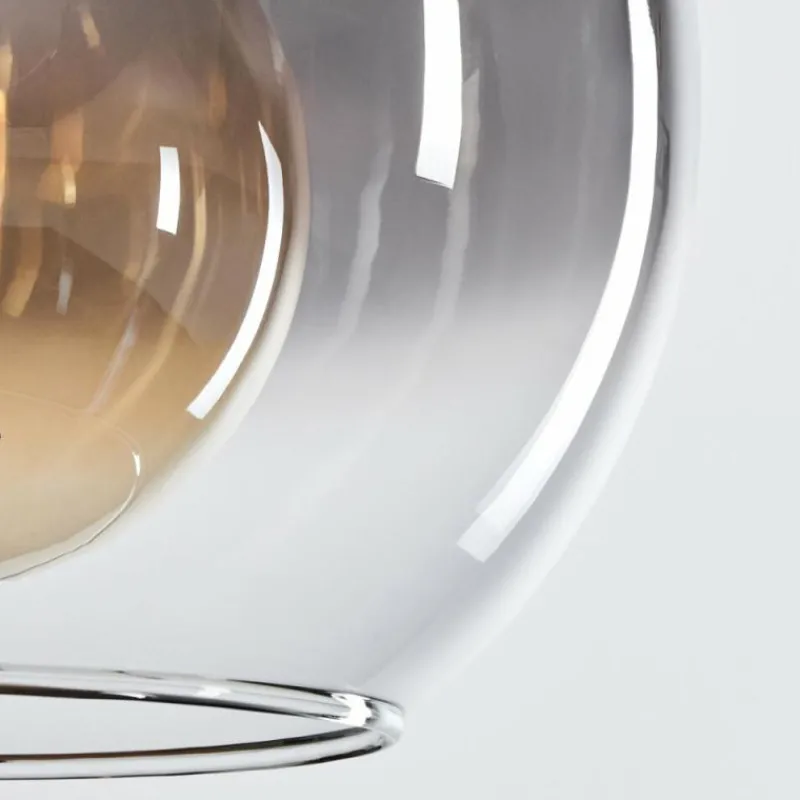 Lampes Dorées-hofstein Suspension Verre 25 cm Koyoto Or, Noir, 1 lumière