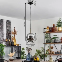 Suspension Verre Fumé-hofstein Suspension Verre 20 cm Koyoto Vieux laiton, 1 lumière