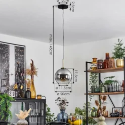 hofstein Suspension Verre 20 cm Koyoto Vieux laiton, 1 lumière