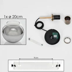 hofstein Suspension Verre 20 cm Koyoto Vieux laiton, 1 lumière