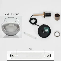 Suspension Verre Fumé-hofstein Suspension Verre 15 cm Koyoto Vieux laiton, 1 lumière