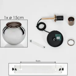 Suspension Verre Fumé-hofstein Suspension Verre 15 cm Koyoto Vieux laiton, 1 lumière