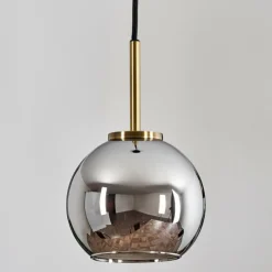 Suspension Verre Fumé-hofstein Suspension Verre 15 cm Koyoto Vieux laiton, 1 lumière