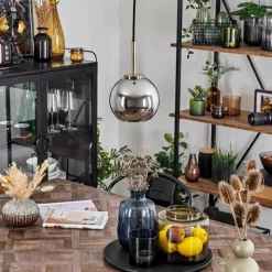 Suspension Verre Fumé-hofstein Suspension Verre 15 cm Koyoto Vieux laiton, 1 lumière