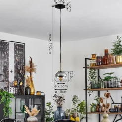 Suspension Verre Fumé-hofstein Suspension Verre 15 cm Koyoto Vieux laiton, 1 lumière